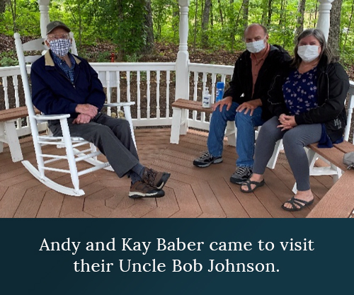 Andy and Kay Baber came to visit their Uncle Bob Johnson.