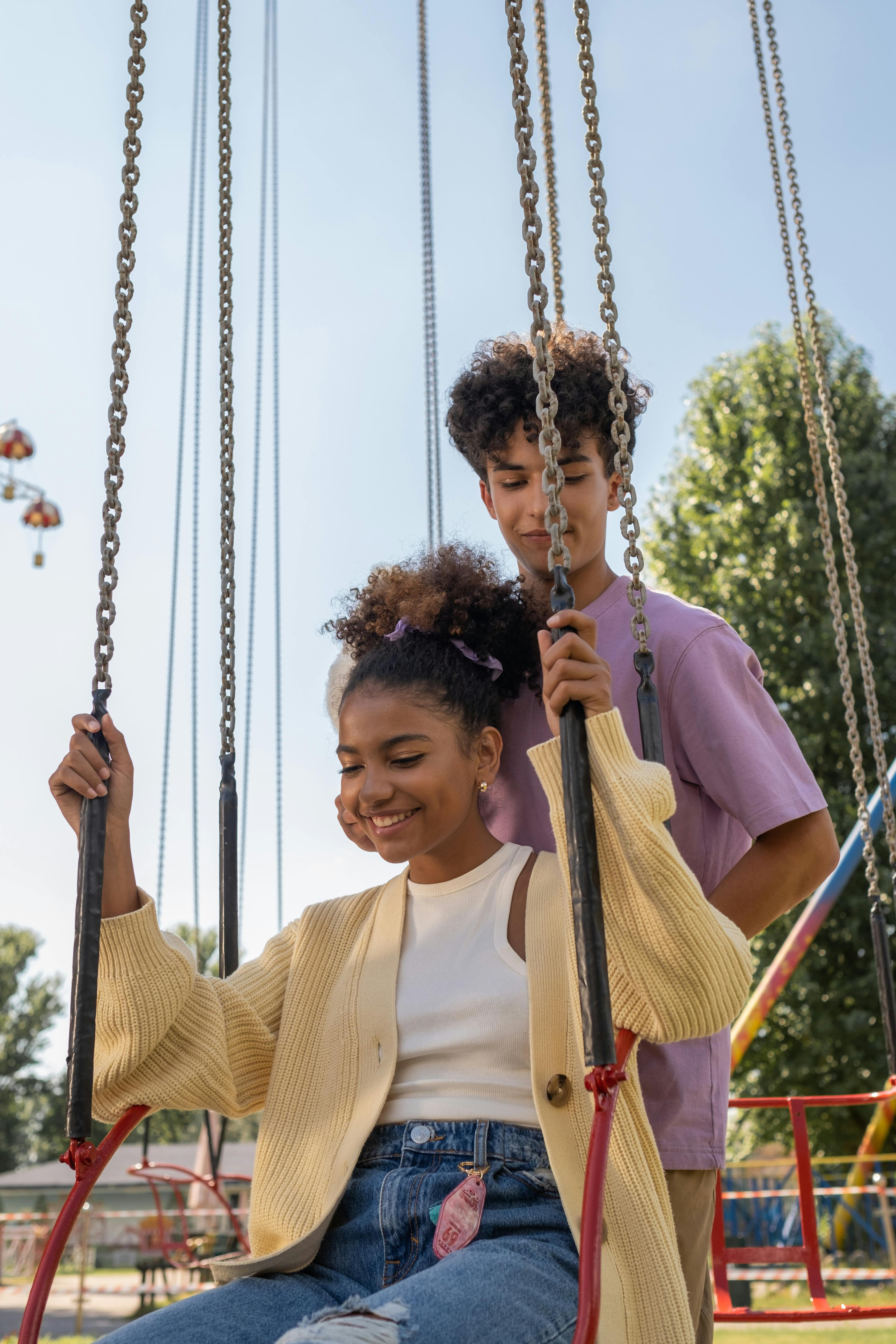 Person on swing stock image