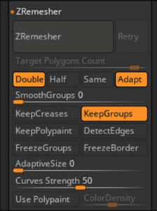 ZBrush ZRemesher workflow