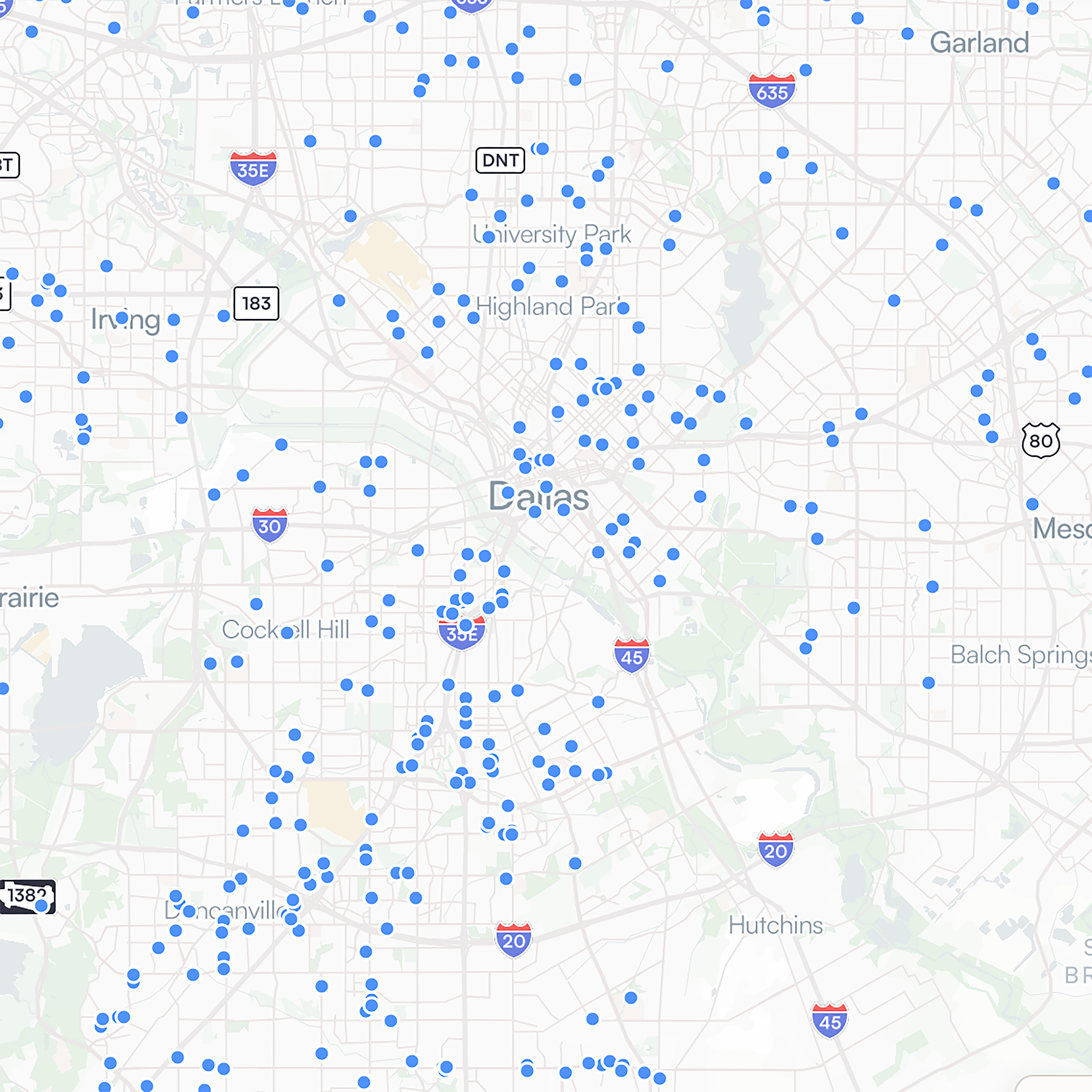 Map of childcare operators across the metro area
