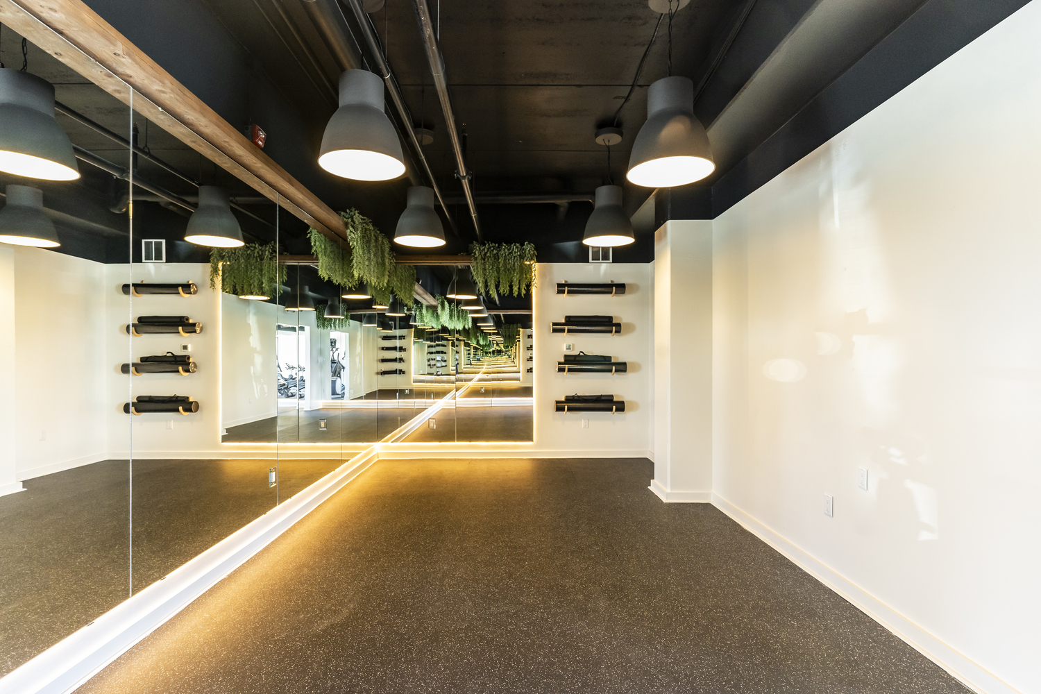 Private fitness center at River Rock condominiums