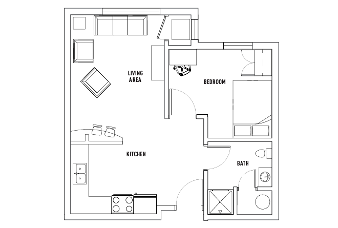 1 Bedroom Floor Plan Layout