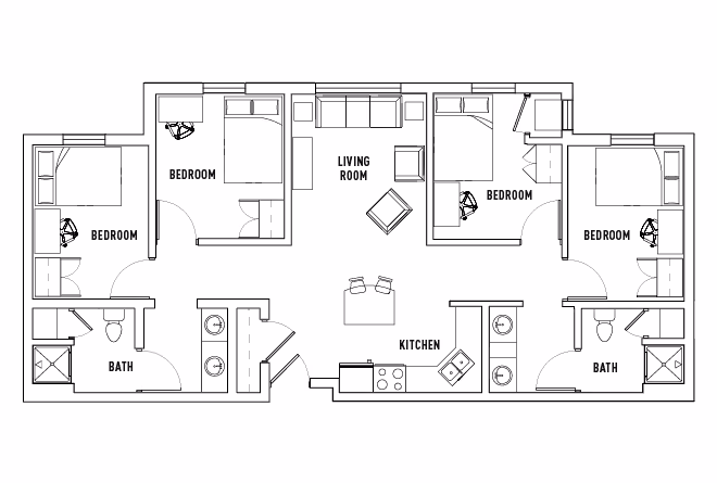 4x2 Floor plan layout