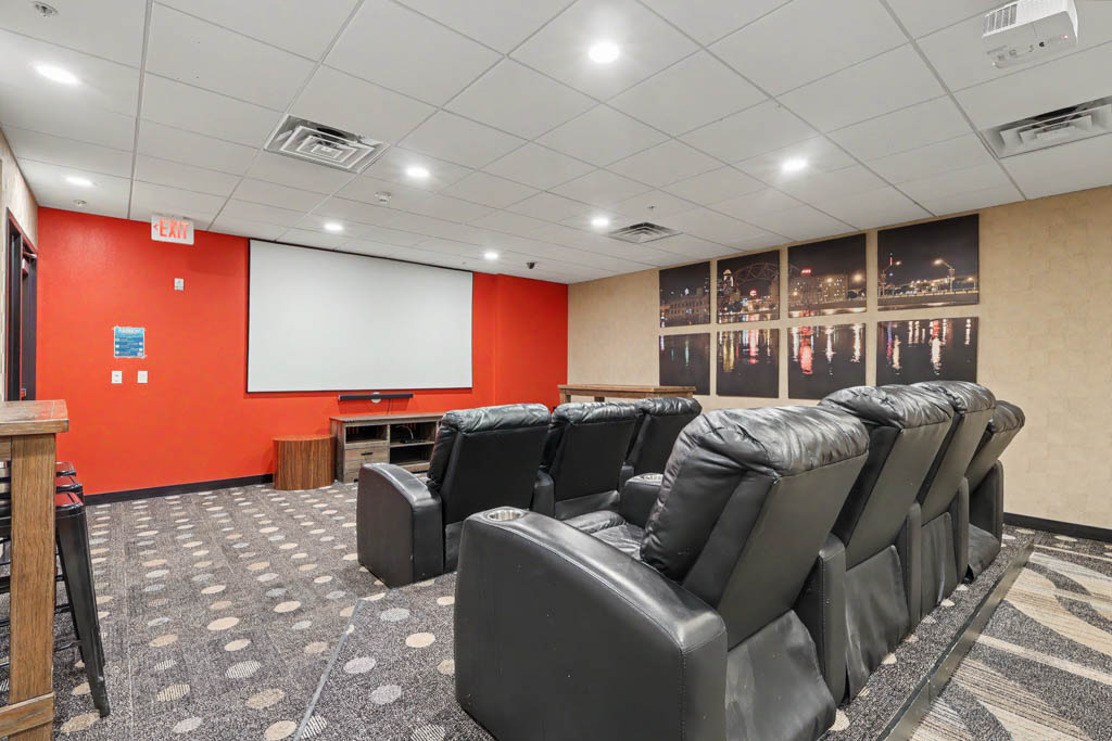 Movie area with bar area