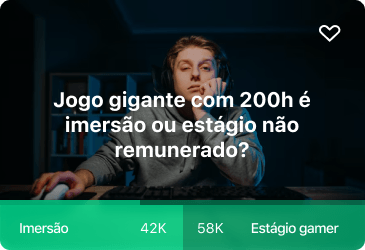 Jovem jogador com fones refletindo sobre imersão ou estágio não remunerado em jogo gigante.