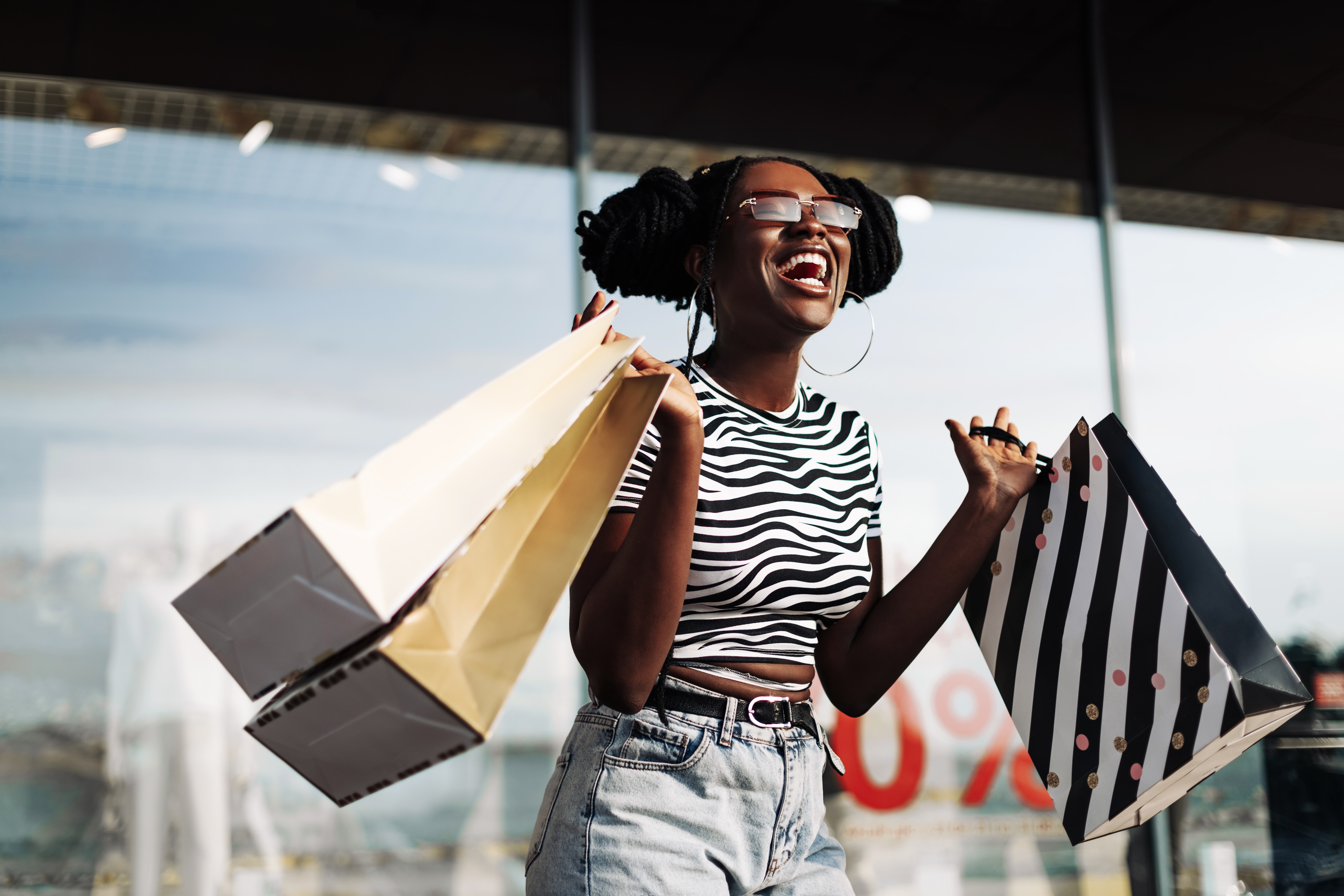 Girl shopping stock image
