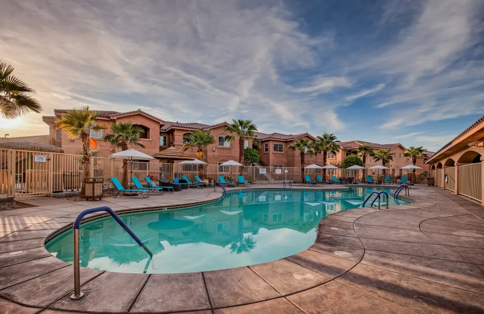Hot tub and pool area