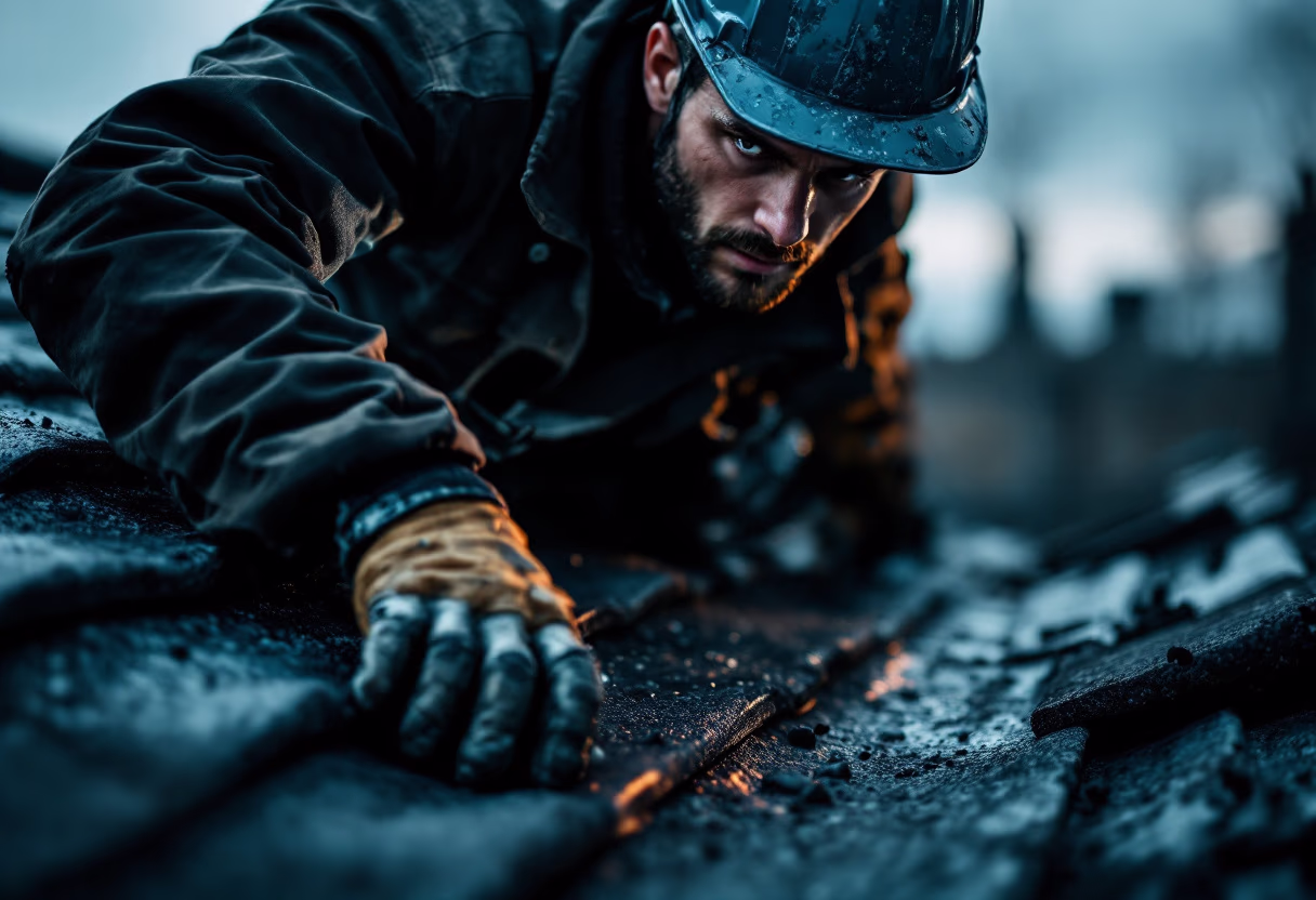 image of contractor on rooftop