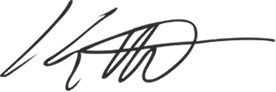 Black signature with several loops and lines on a white background.