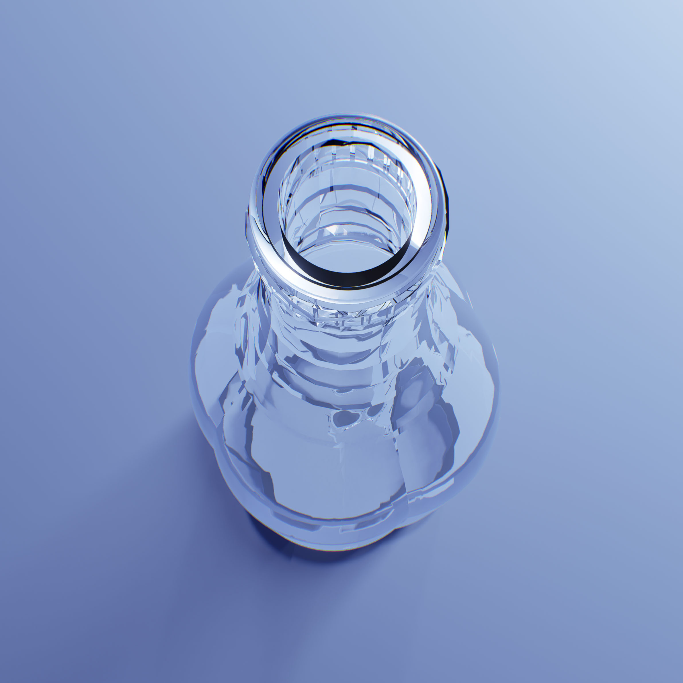 Point de vue sur le dessus de la bouteille et de la bague