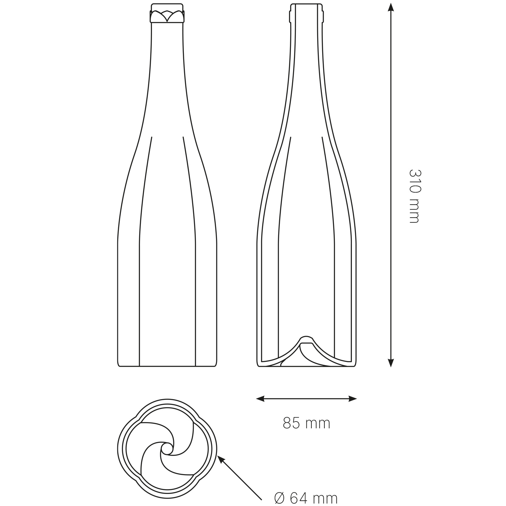 Plan de la bouteille