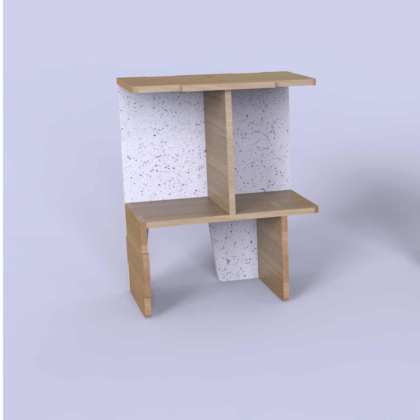 Rendu sur fond blanc du mobilier modulable sous la forme d'un meuble de rangement