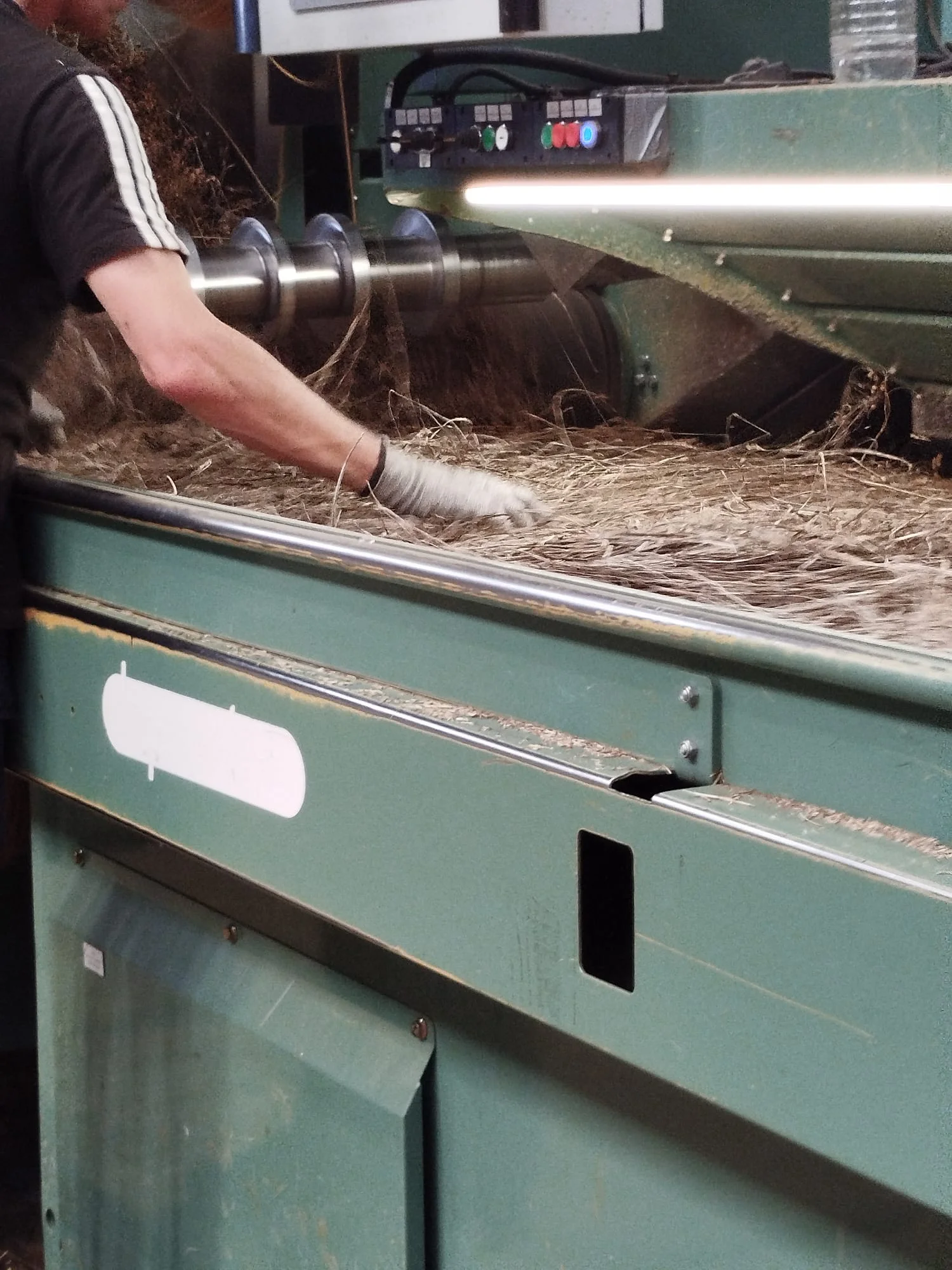 Mise en forme du lin en usine