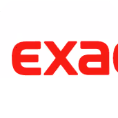 Text logo in red letters spelling 'exac' on a white background.