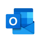 Microsoft Outlook app icon showing blue envelope with letter O.