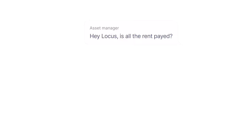 Text message from asset manager asking if all the rent has been paid.