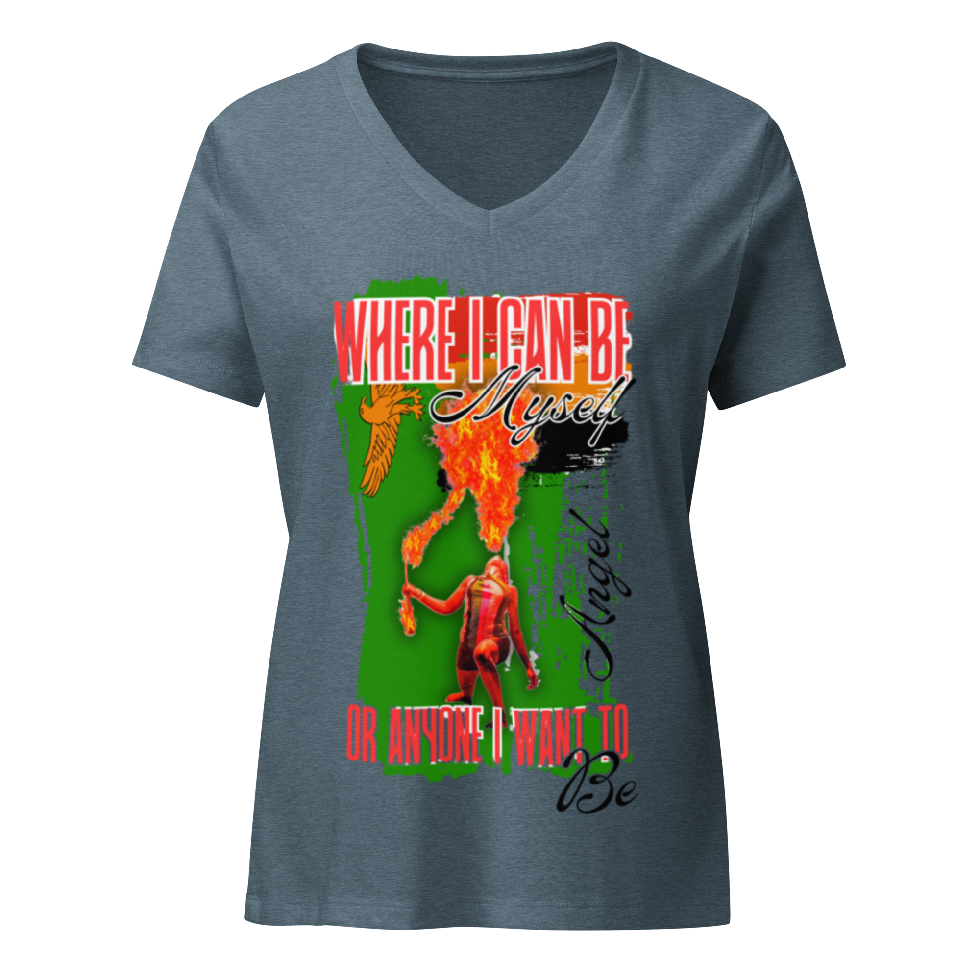 Angel women's relaxed v-neck shirt