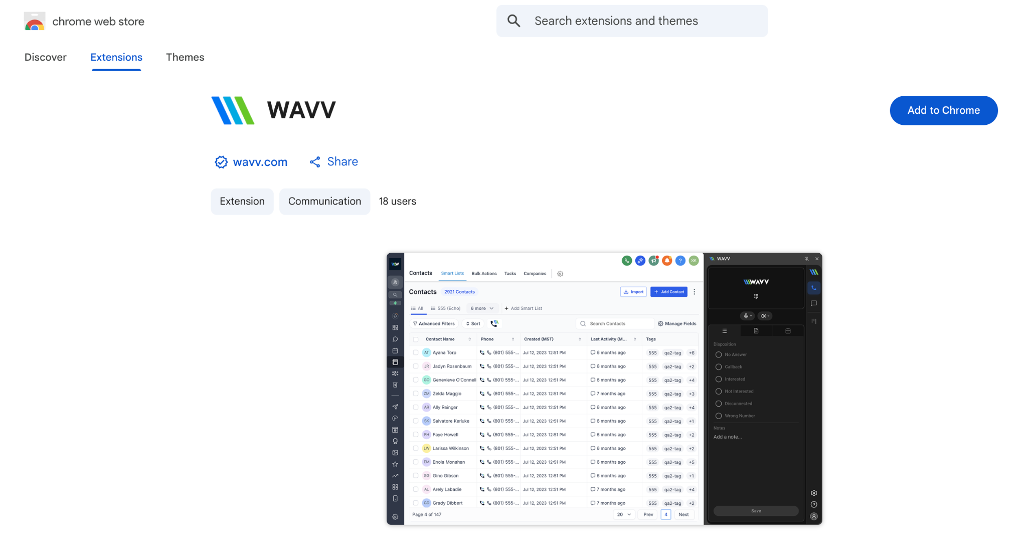 Chrome Web Store listing showing the Add to Chrome button