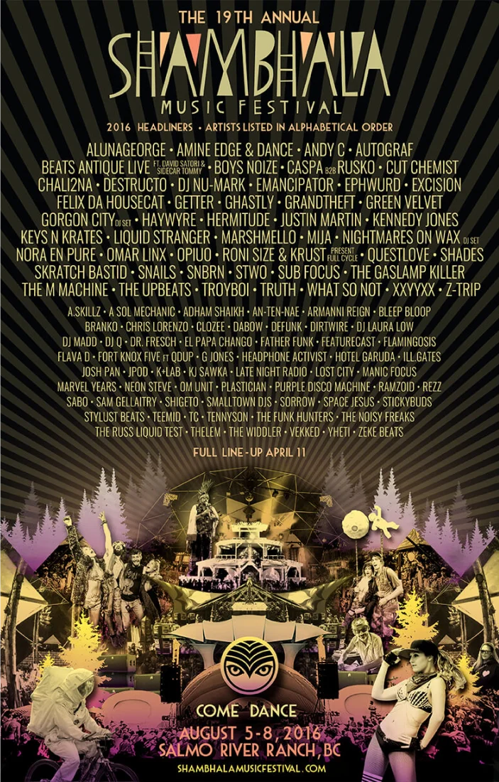 Shambhala Music Festival 2016 Lineup Poster