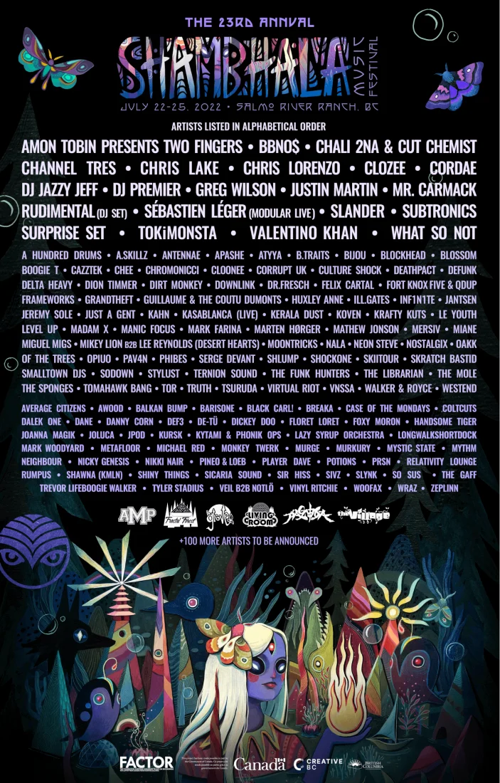 Shambhala Music Festival 2022 Lineup Poster