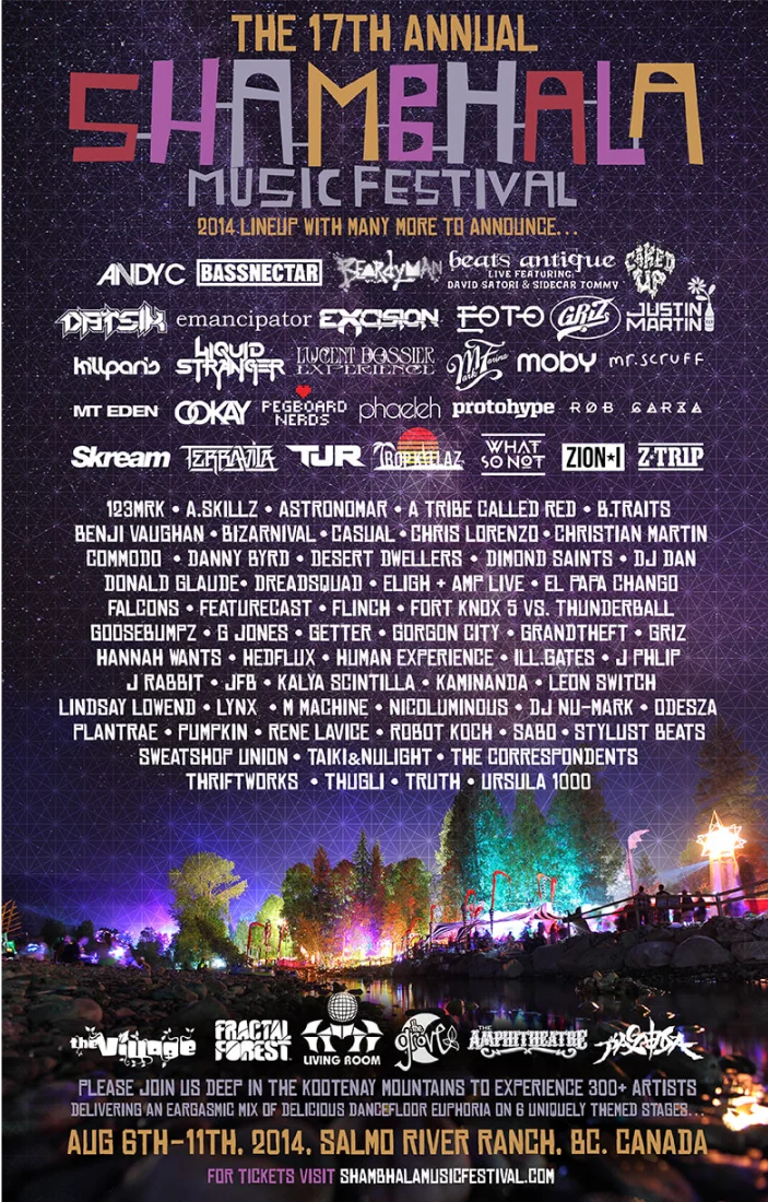 Shambhala Music Festival 2014 Lineup Poster