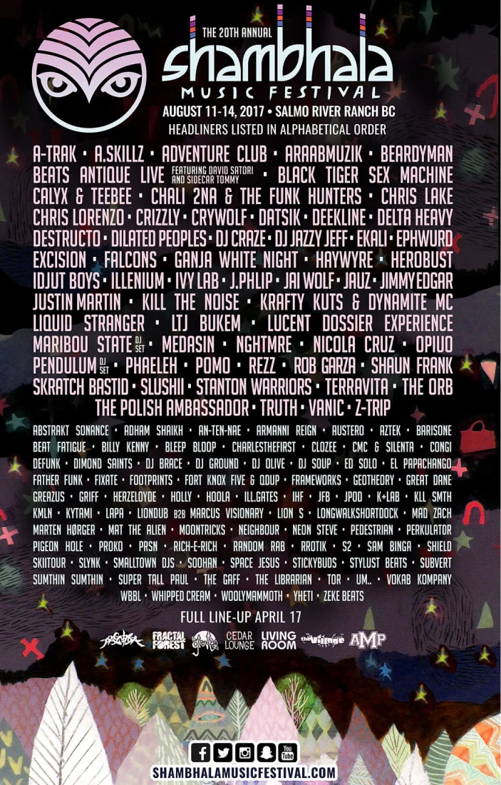 Shambhala Music Festival 2017 Lineup Poster