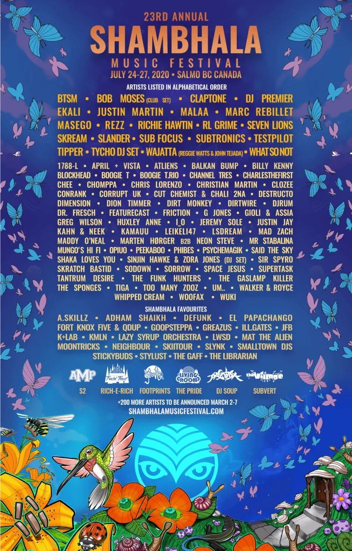 Shambhala Music Festival 2020 Lineup Poster