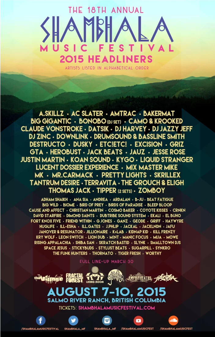 Shambhala Music Festival 2015 Lineup Poster