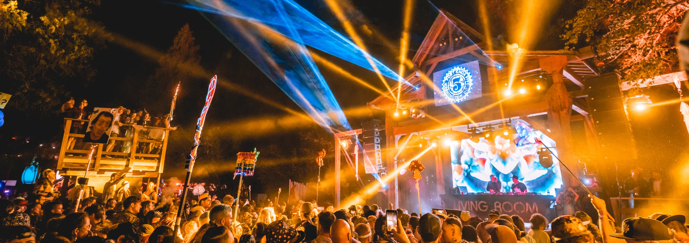 Dance the night away at the Living Room stage at Shambhala Festival - coming July 2024