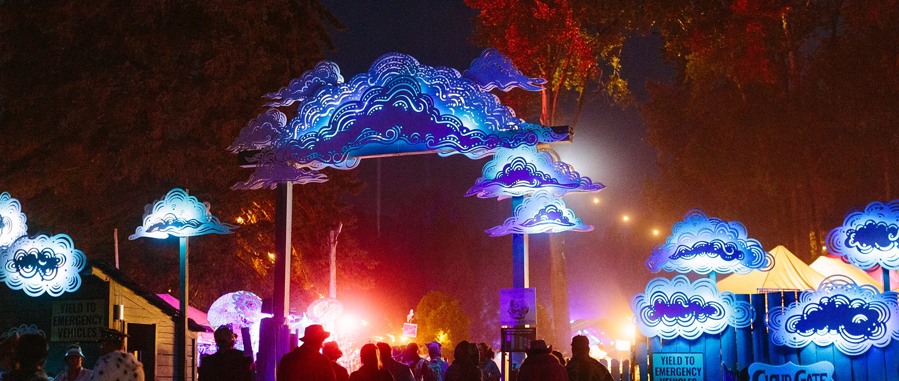 Lit up stage at Shambhala Music Festival