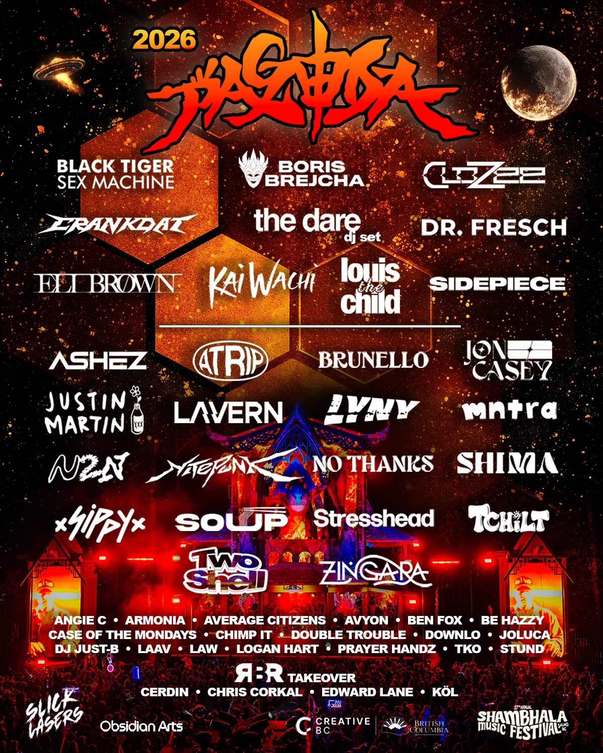 The Pagoda stage poster - Shambhala Music Festival
