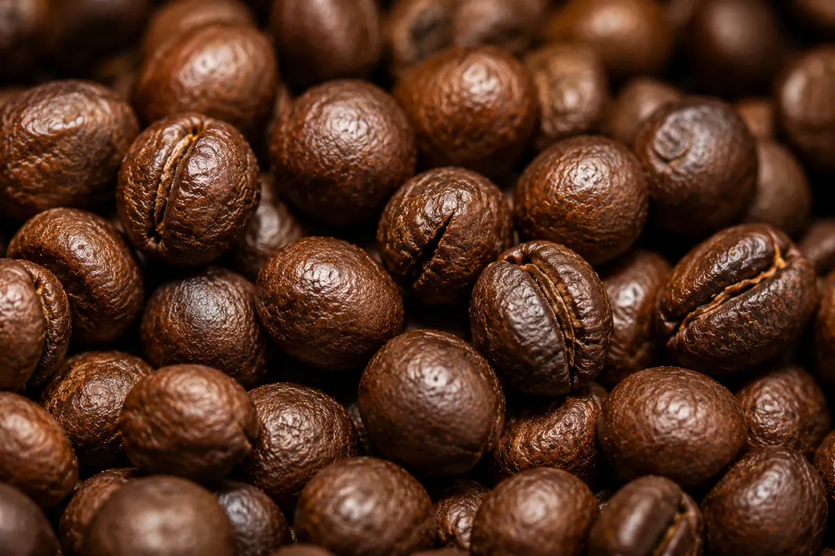 Organic peaberry coffee beans