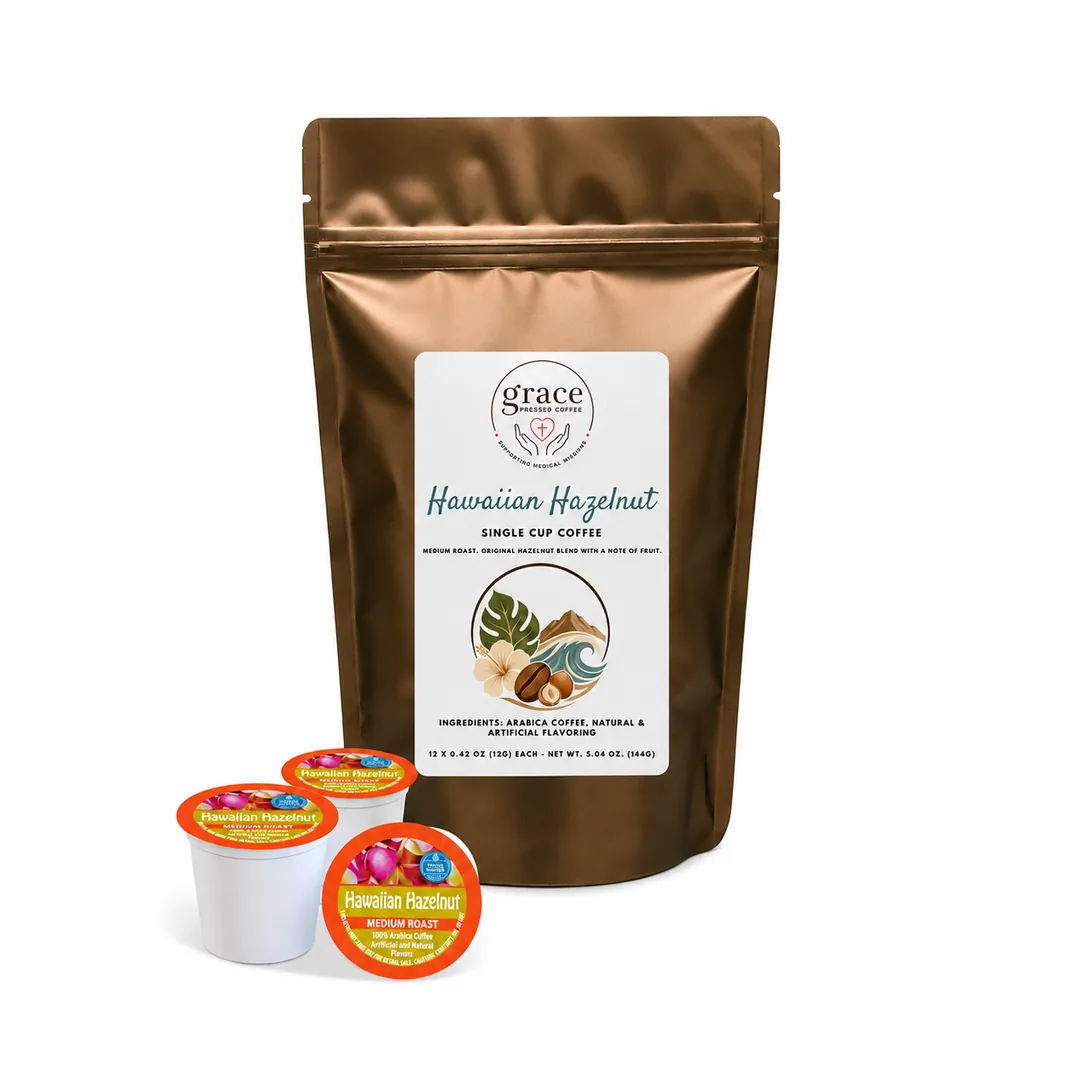 Hawaiian Hazelnut flavored single-cup coffee pods, 12 count