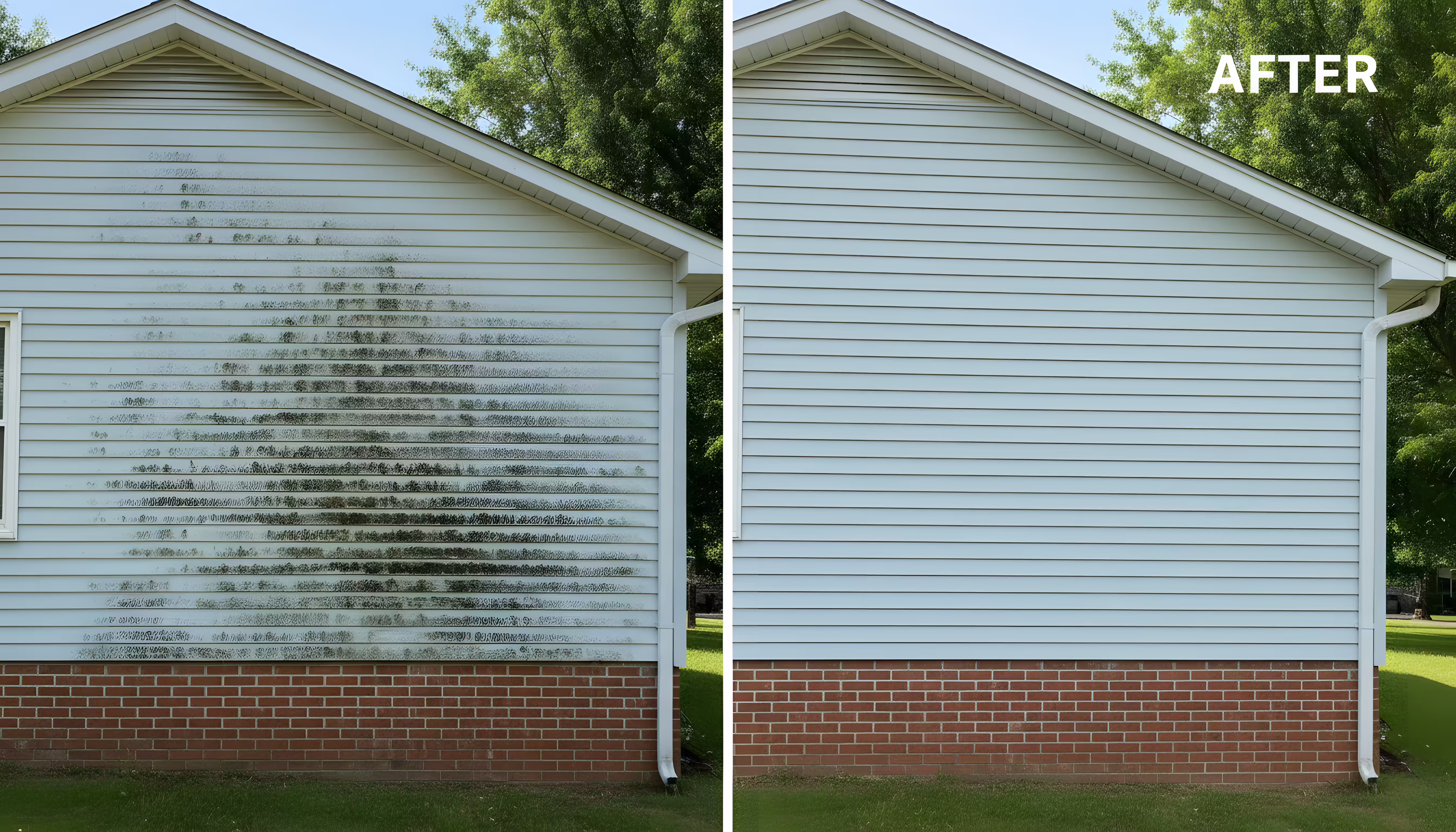 Beautiful clean home exterior after professional power washing