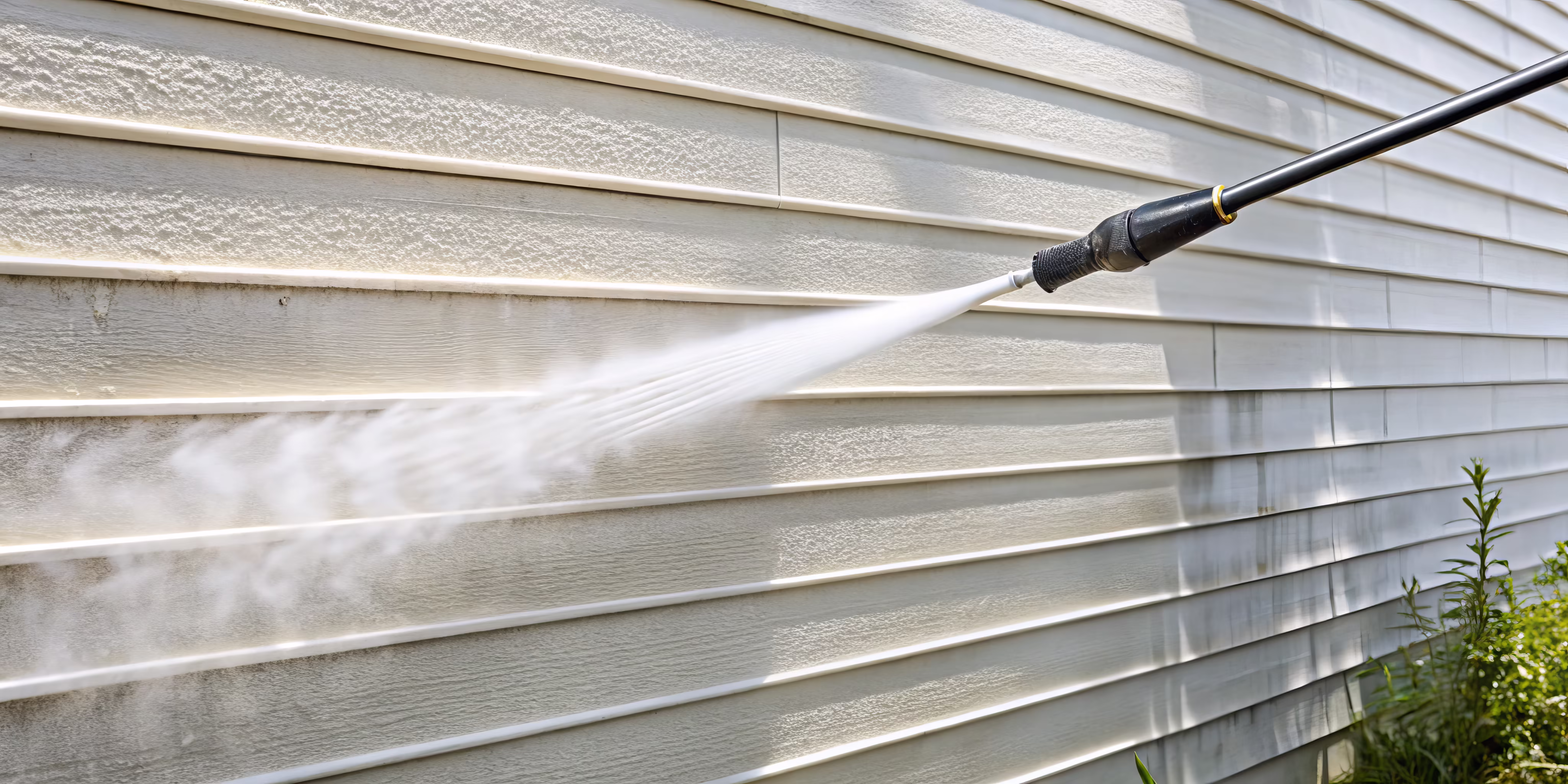 Eco-friendly soft wash on residential exterior