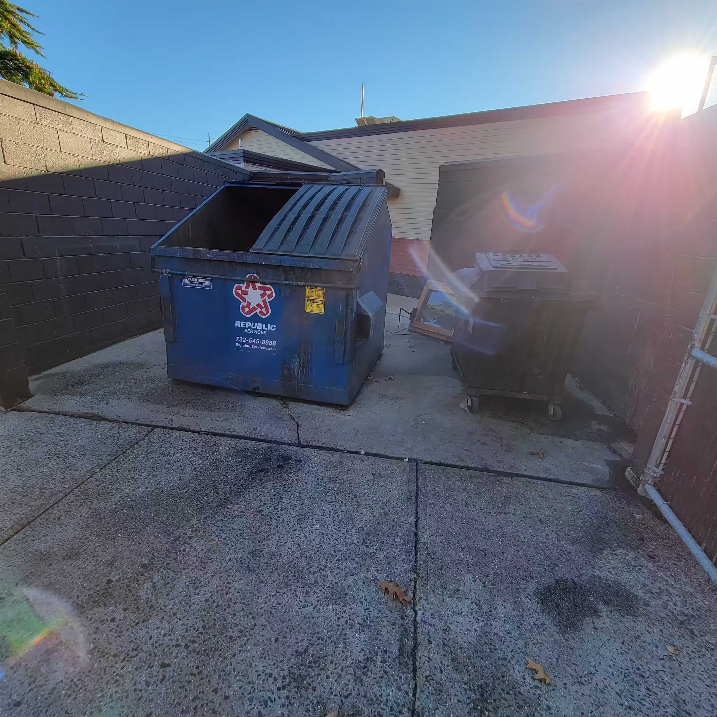 Cleaned commercial dumpster pad in NJ
