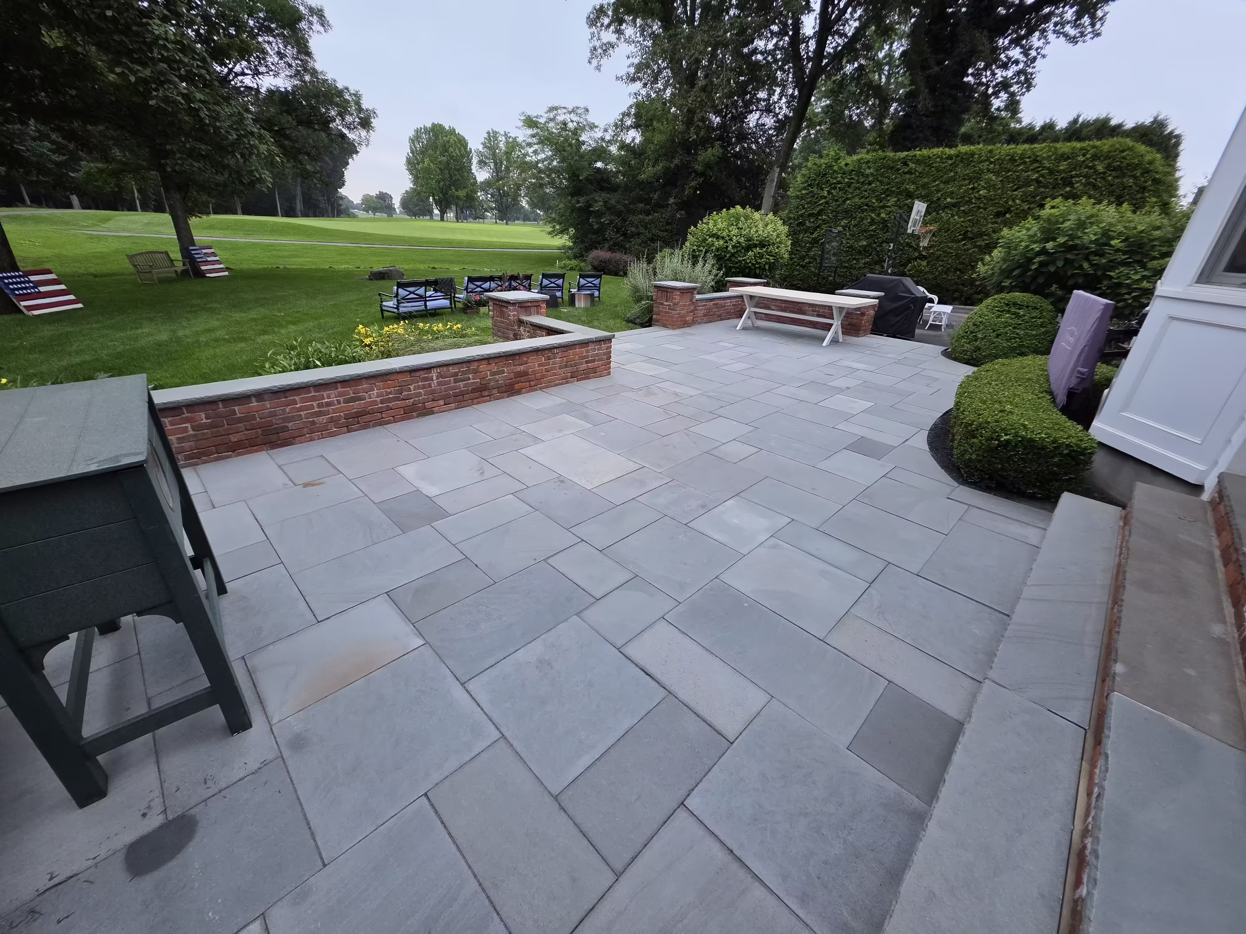 Cleaned and sealed natural stone patio in NJ