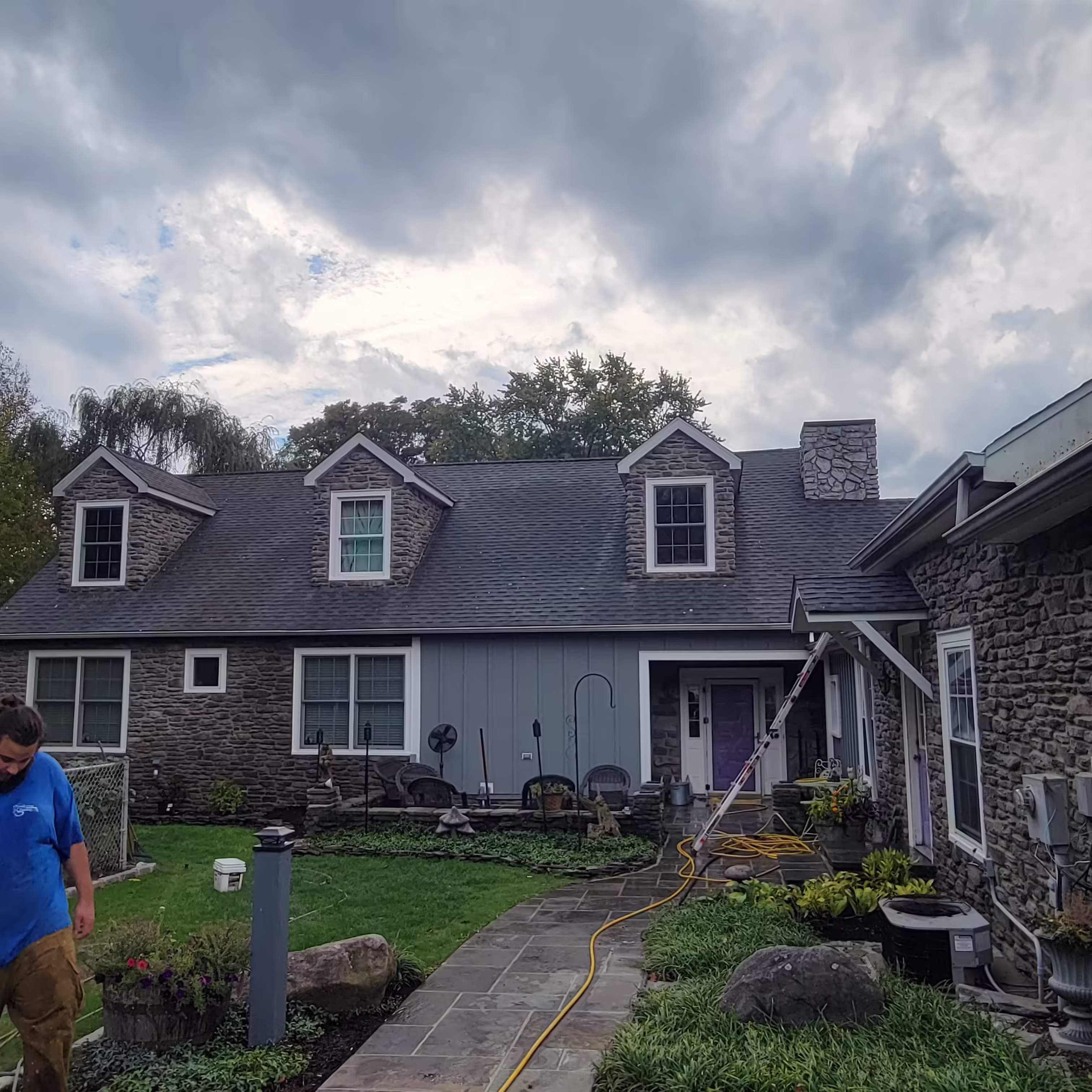 EEC soft washing roof shingles in NJ