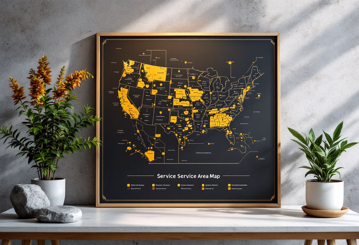 image of service area map for a plumbing service