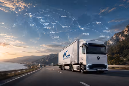 ACL-Lkw auf internationaler Route durch Europa