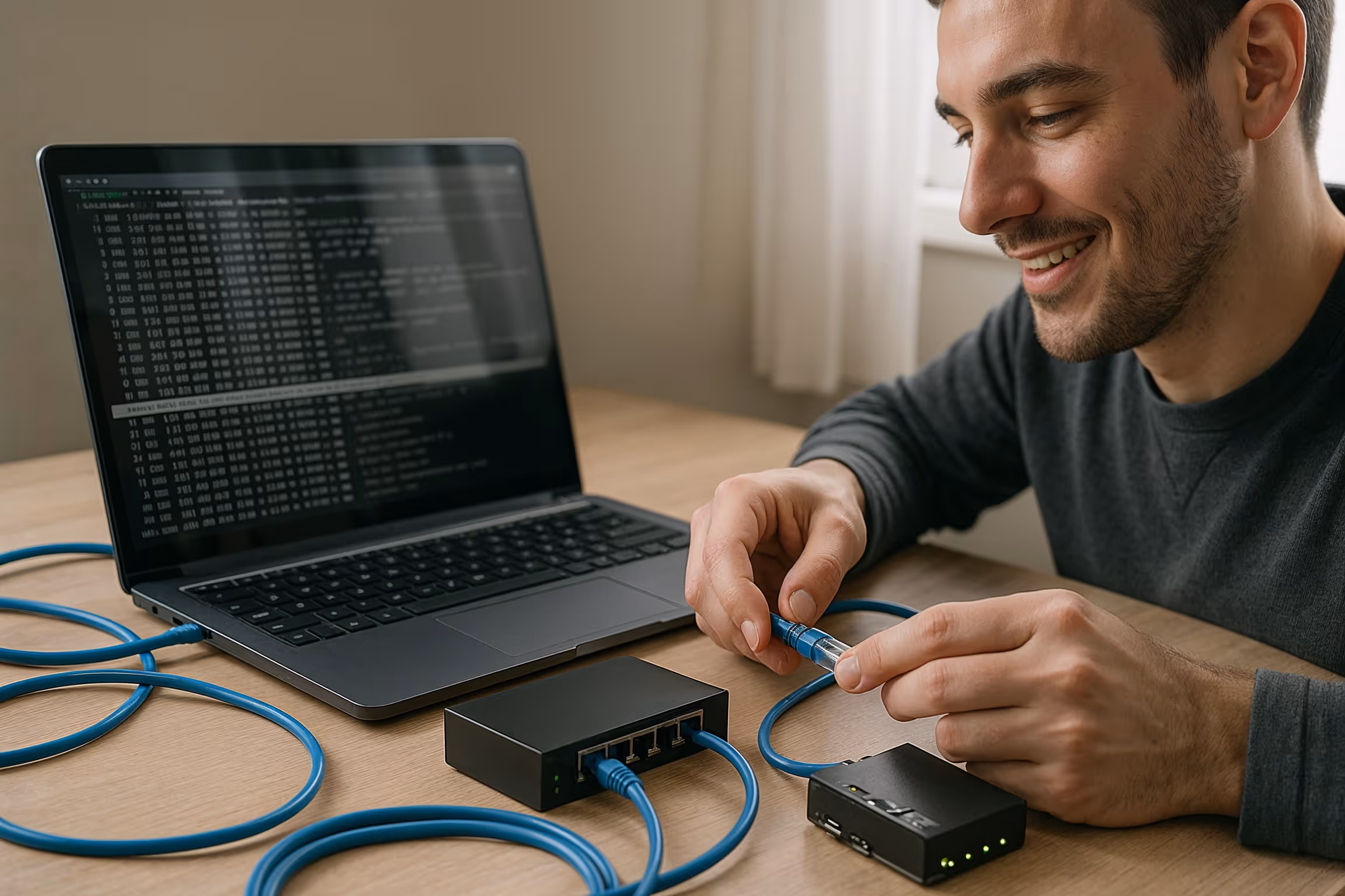 how to become a cybersecurity analyst beginner home lab setup with laptop and network tools