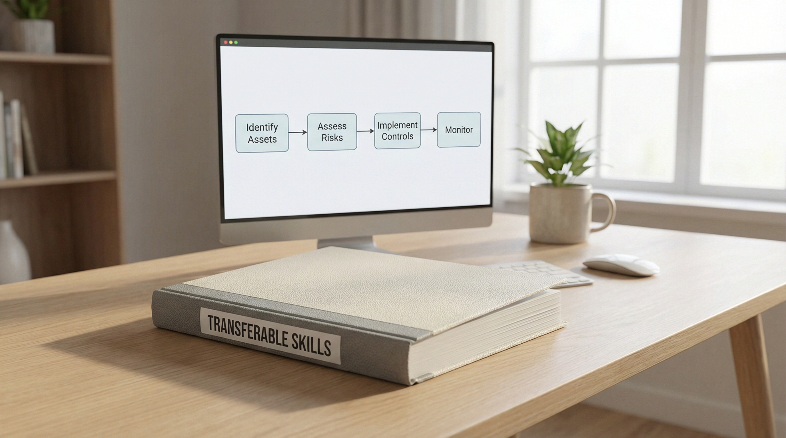 notebook-with-transferable-skills-next-to-cybersecurity-workflow-screen