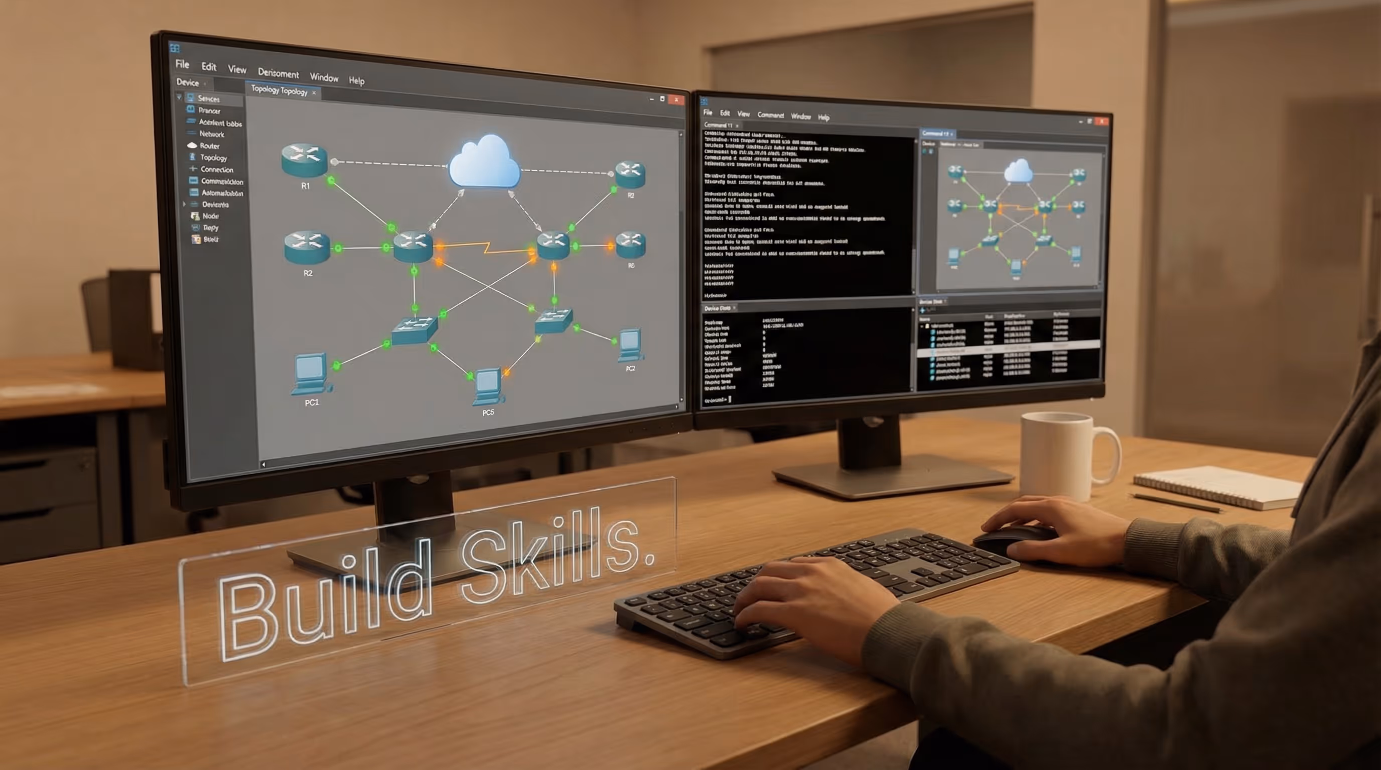 learner-working-in-virtual-network-lab-with-topology-display