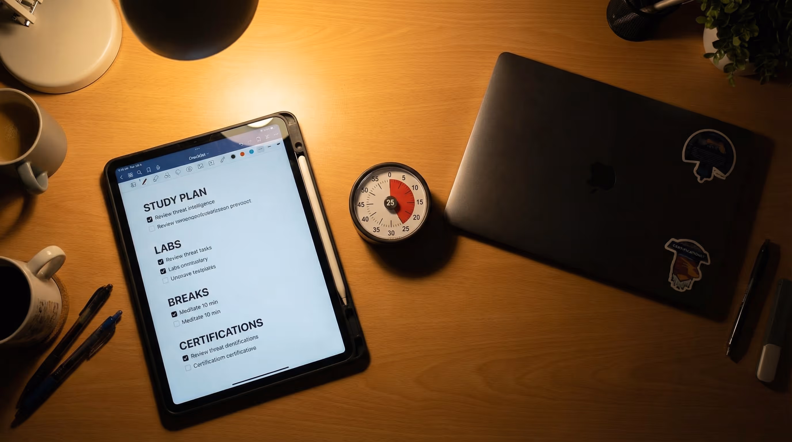 cybersecurity-productivity-checklist-and-study-plan-board