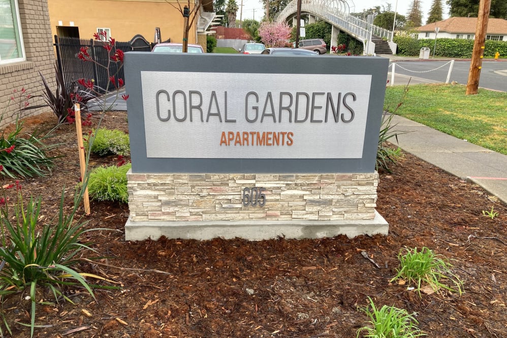 Exterior sign of apartments