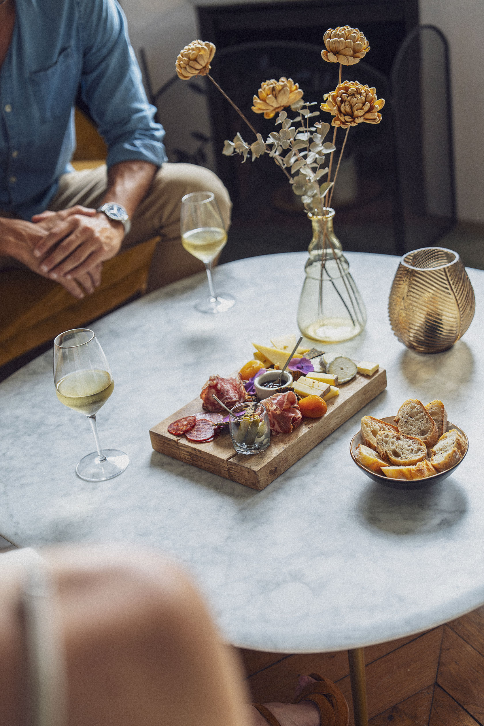 Apéritif gourmand servi au Château des Forges