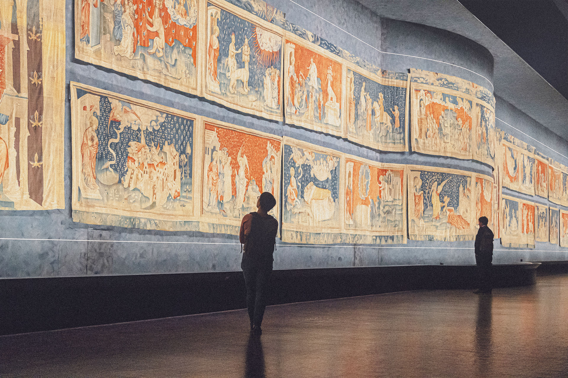 Vue de la tapisserie de l'Apocalypse située au sein du Château d'Angers