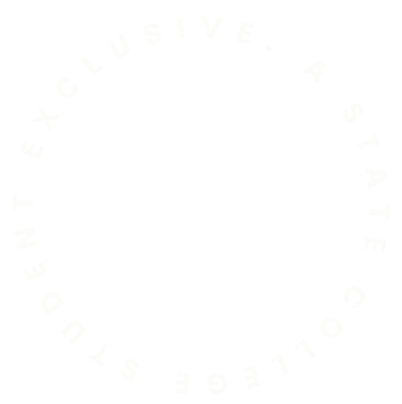 Circular text reading 'EXCLUSIVE, A CRAFT COUNCIL FOOTPRINT' in light font on a white background.