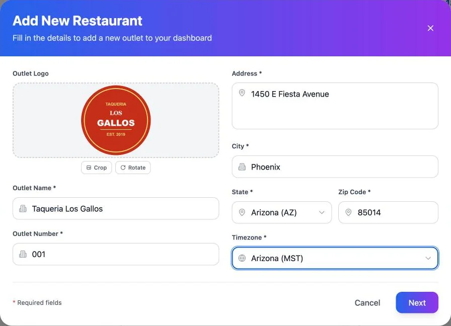 The Just a Menu app