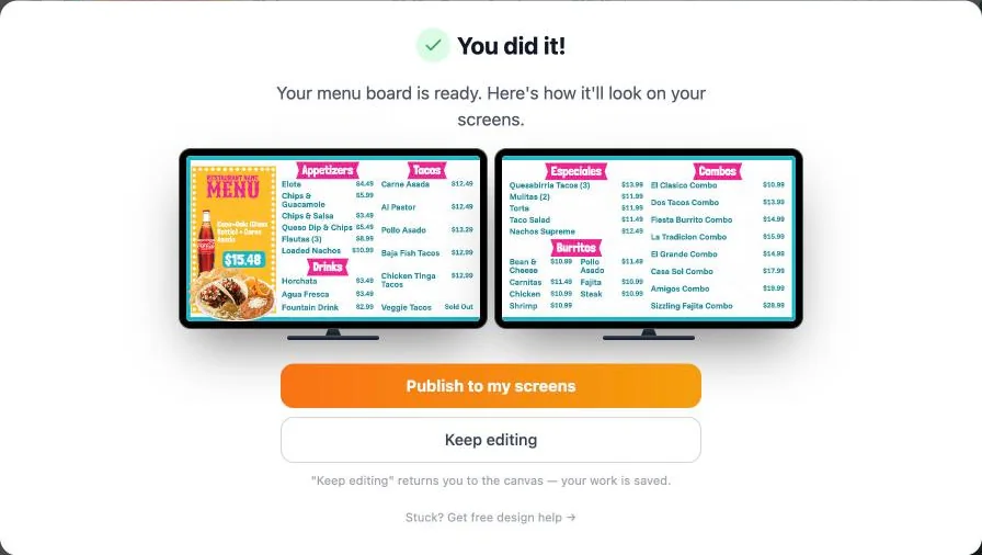 You did it: the board on two TVs